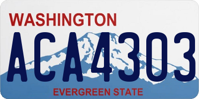 WA license plate ACA4303