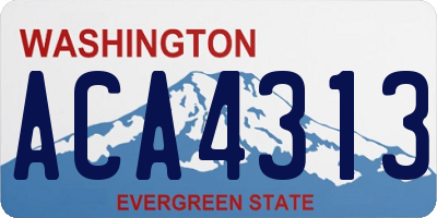 WA license plate ACA4313