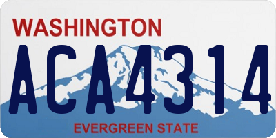 WA license plate ACA4314