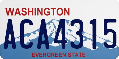 WA license plate ACA4315