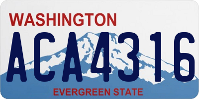WA license plate ACA4316