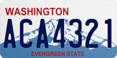 WA license plate ACA4321