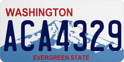 WA license plate ACA4329
