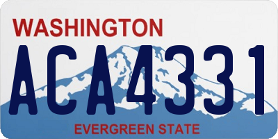 WA license plate ACA4331