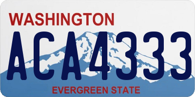 WA license plate ACA4333