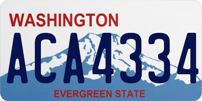 WA license plate ACA4334