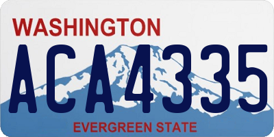 WA license plate ACA4335