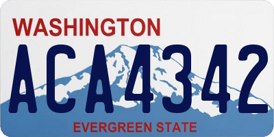 WA license plate ACA4342