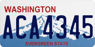 WA license plate ACA4345