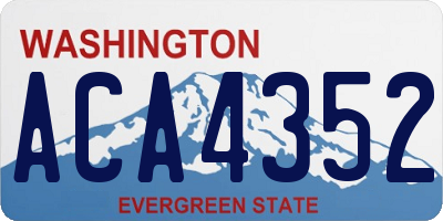 WA license plate ACA4352