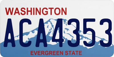 WA license plate ACA4353