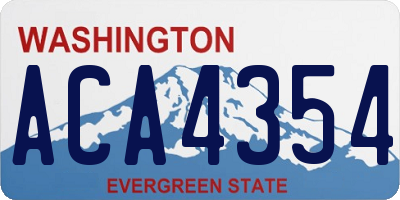 WA license plate ACA4354