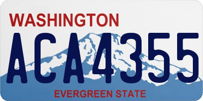 WA license plate ACA4355