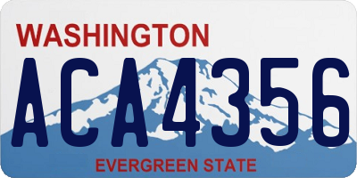 WA license plate ACA4356