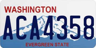 WA license plate ACA4358