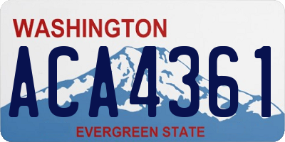 WA license plate ACA4361