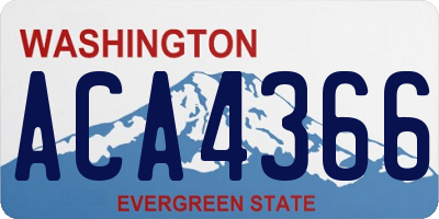 WA license plate ACA4366