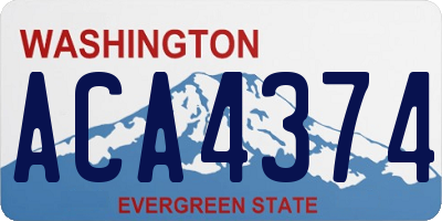 WA license plate ACA4374