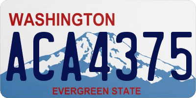WA license plate ACA4375