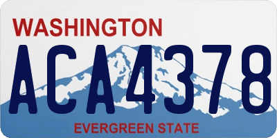 WA license plate ACA4378