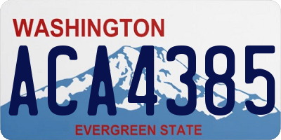 WA license plate ACA4385
