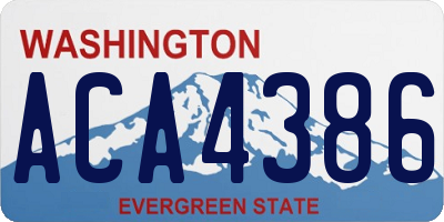 WA license plate ACA4386