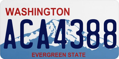 WA license plate ACA4388