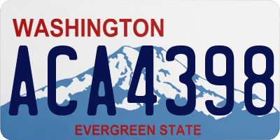 WA license plate ACA4398