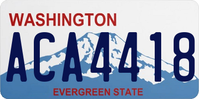 WA license plate ACA4418