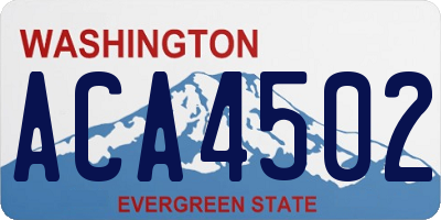 WA license plate ACA4502