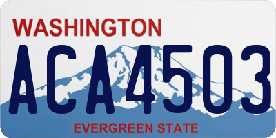 WA license plate ACA4503