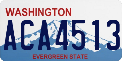 WA license plate ACA4513