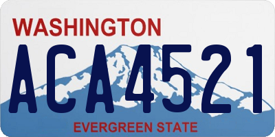 WA license plate ACA4521