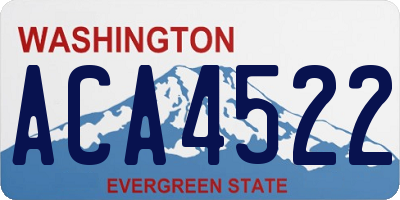 WA license plate ACA4522