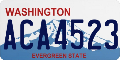 WA license plate ACA4523