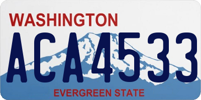 WA license plate ACA4533