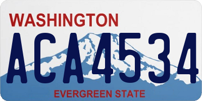 WA license plate ACA4534