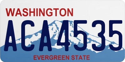 WA license plate ACA4535