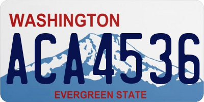 WA license plate ACA4536