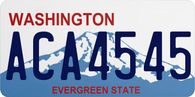 WA license plate ACA4545