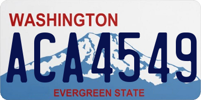 WA license plate ACA4549