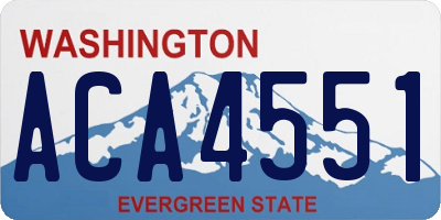 WA license plate ACA4551