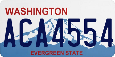 WA license plate ACA4554
