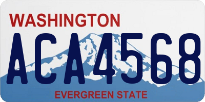 WA license plate ACA4568