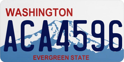 WA license plate ACA4596