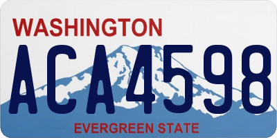 WA license plate ACA4598