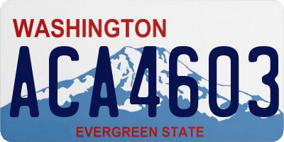 WA license plate ACA4603