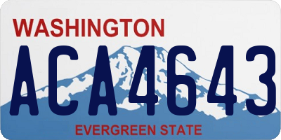 WA license plate ACA4643