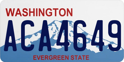 WA license plate ACA4649