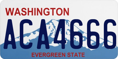 WA license plate ACA4666
